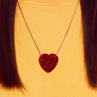 Tatty Devine Glitter Heart Necklace