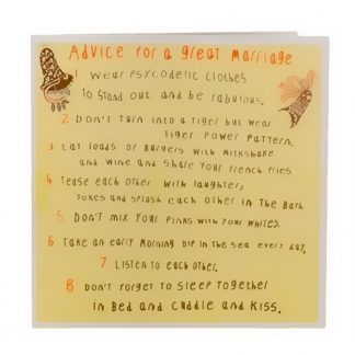 Arthouse 'Advice for a Great Marriage' Greetings Card
