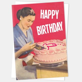 Kiss me Kwik card - Happy Birthday Penis Cake
