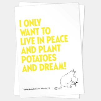 Moomin Letterpress Card, Live in Peace, glp036