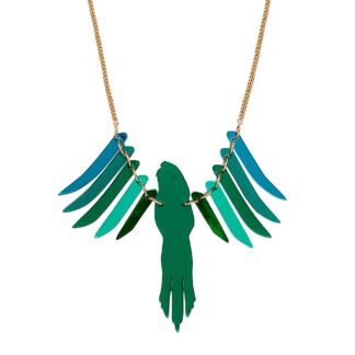 Tatty Devine Jungle Green Parakeet Necklace