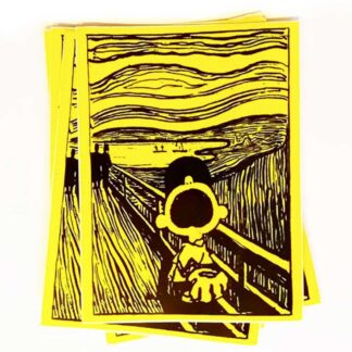 Charlie Brown Scream Sticker Yellow