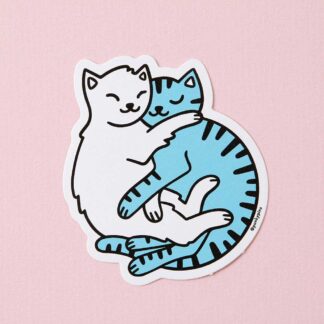 Punky Pins Sticker Cuddling Cats