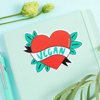 Punky Pins Sticker Vegan Heart