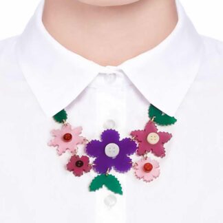 Tatty Devine Craft Flower Large Necklace Purple