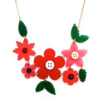 Tatty Devine Craft Flower Large Necklace Red
