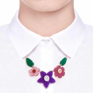 Tatty Devine Craft Flower Necklace Purple