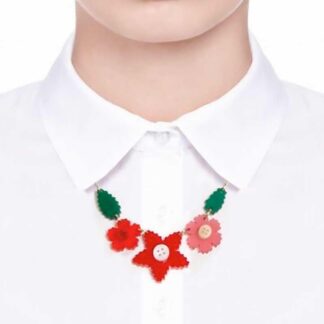 Tatty Devine Craft Flower Necklace Red