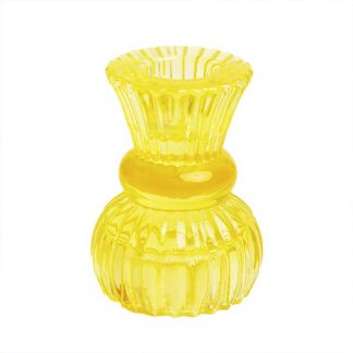 Boho Small Yellow Glass Candle Holder