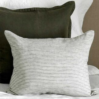 Linen Stripe Cushion Sky Grey 40 X 50 CM