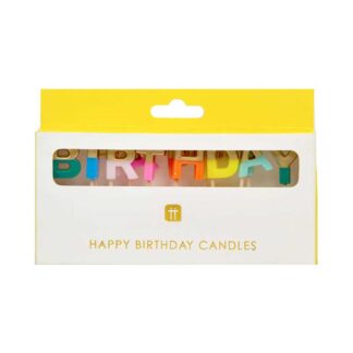 Rainbow Happy Birthday Candle Set