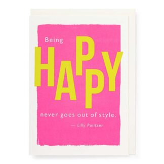 Being Happy Letterpress Card, QP523