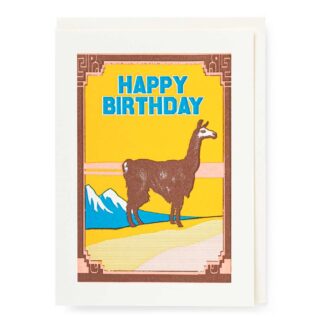 Letterpress Card Birthday Llama QP466