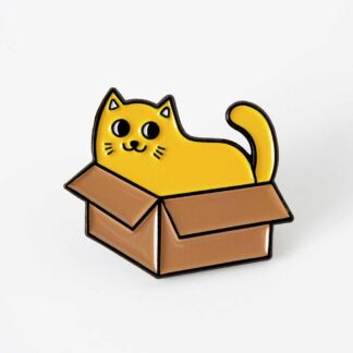 Punky Pins - 'Cat In A Box' enamel pin