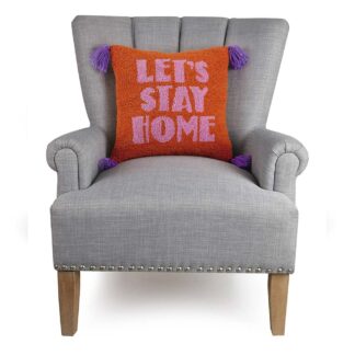 Let's Stay Home Tassels Hook Pillow