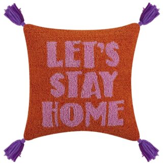 Let's Stay Home Tassels Hook Pillow