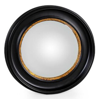 Black Large Round Convex Mirror M112