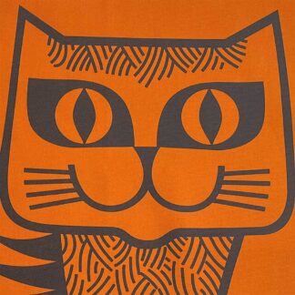 Magpie Hornsea Cat Teatowel Orange