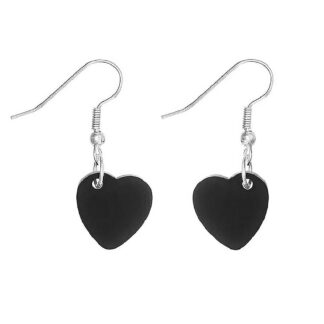 Tatty Devine Heart Charm Earrings Black