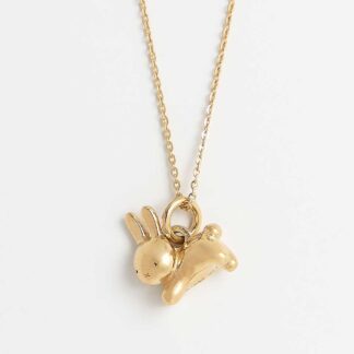 Miffy Leaping Rabbit Charm Necklace (Gold Vermeil)