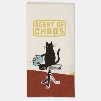 Agent of Chaos Cat tea towel