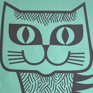 Hornsea Cat Tea Towel Teal