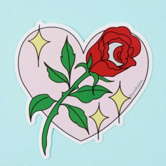 Punky Pins Rose Heart Sticker