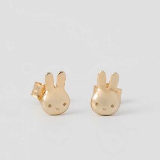 Miffy Head Stud Earrings Gold Vermeil