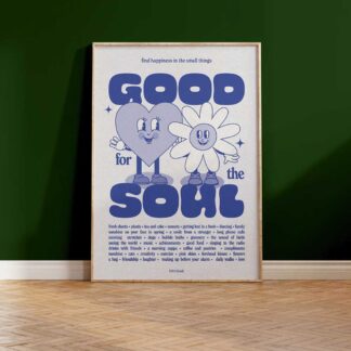 Proper Good Good For The Soul A3 Print Blue