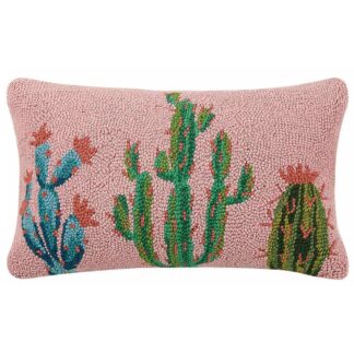 Pretty Cactus Hook Pillow oblong cushion